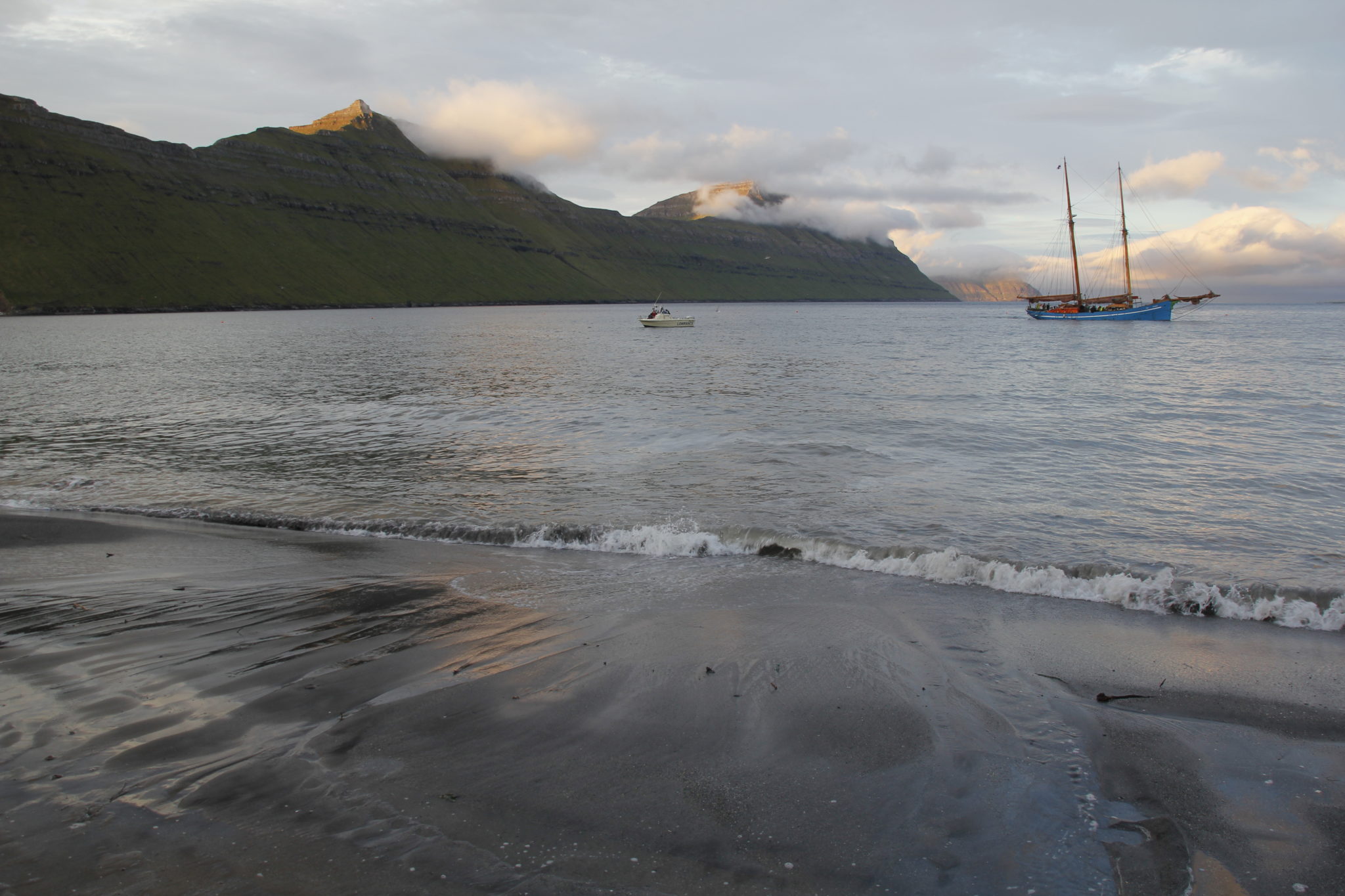 Faröer Inseln, Strand, Segelschiff, Meer