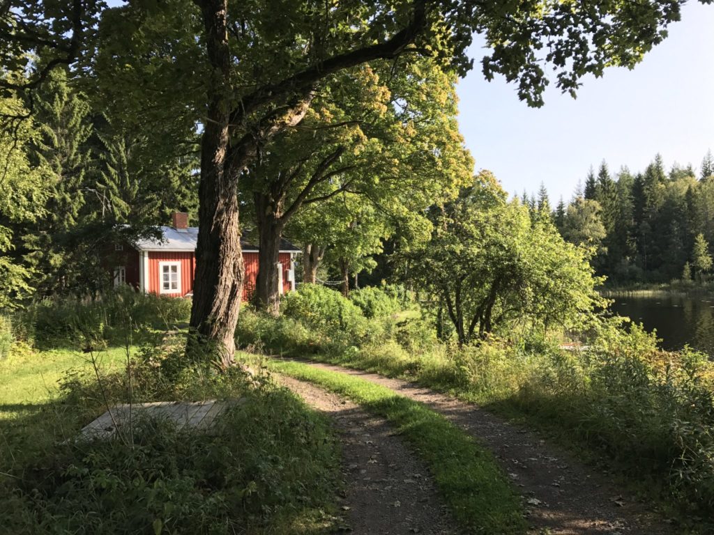 Schweden, Haus, See, rot, Wald, Urlaub